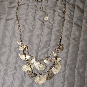 Karma Bella Gold Tone Textured Disc Layered Necklace 5528